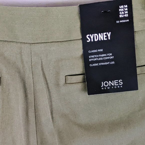 Olive ladies Jones slacks size 14 - Picture 3 of 4